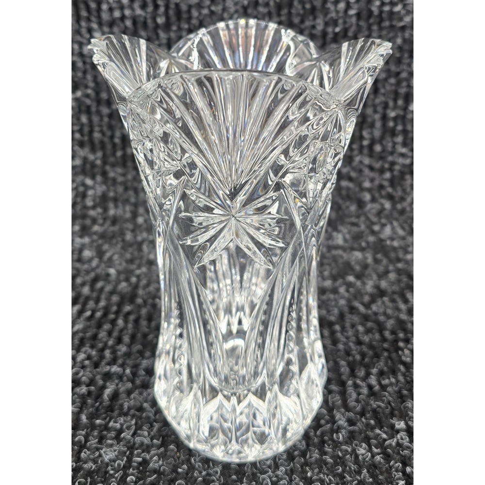 Vtg Cristal D'Arques Heavy Vincennes Cut Lead Crystal Vase JG Durand France 6.5"